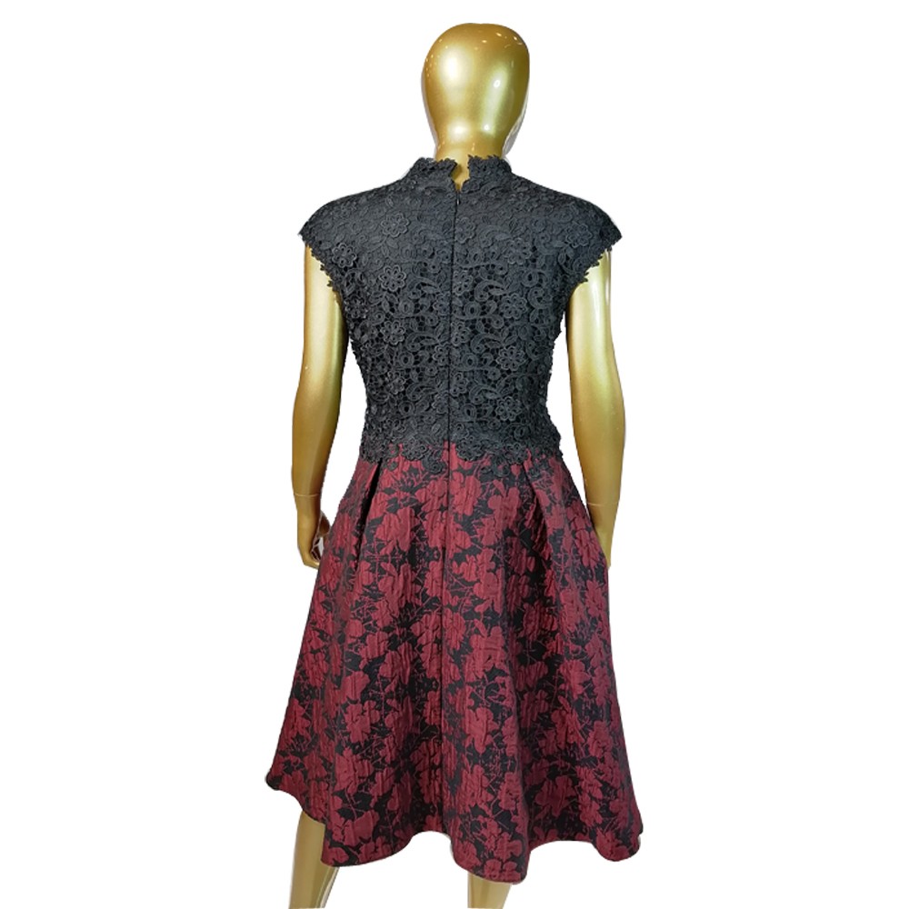 MODA DRESS ABITO 26 NERO/BORDO