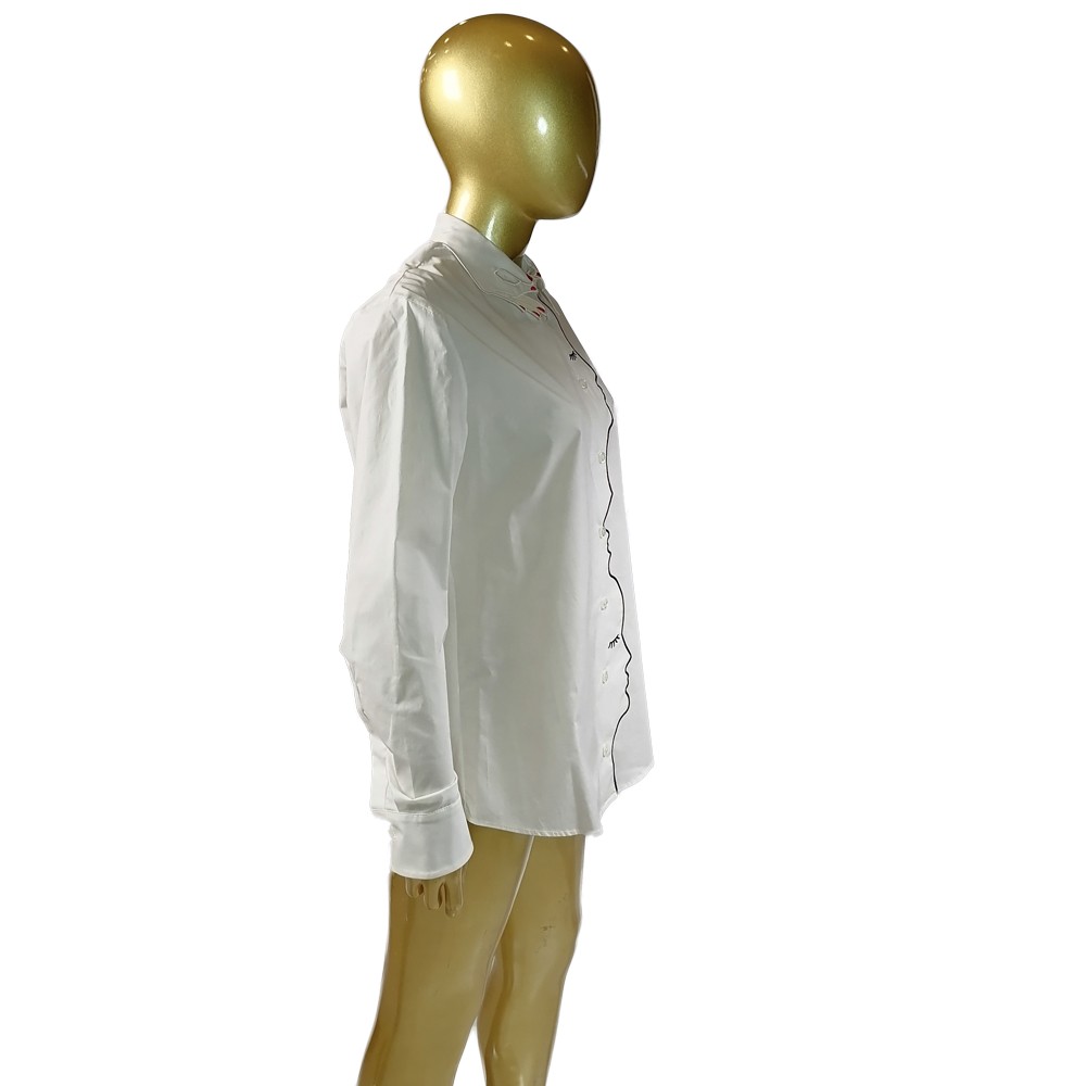 Ind: Moda Women L/S Collar Slim Shirt (42)