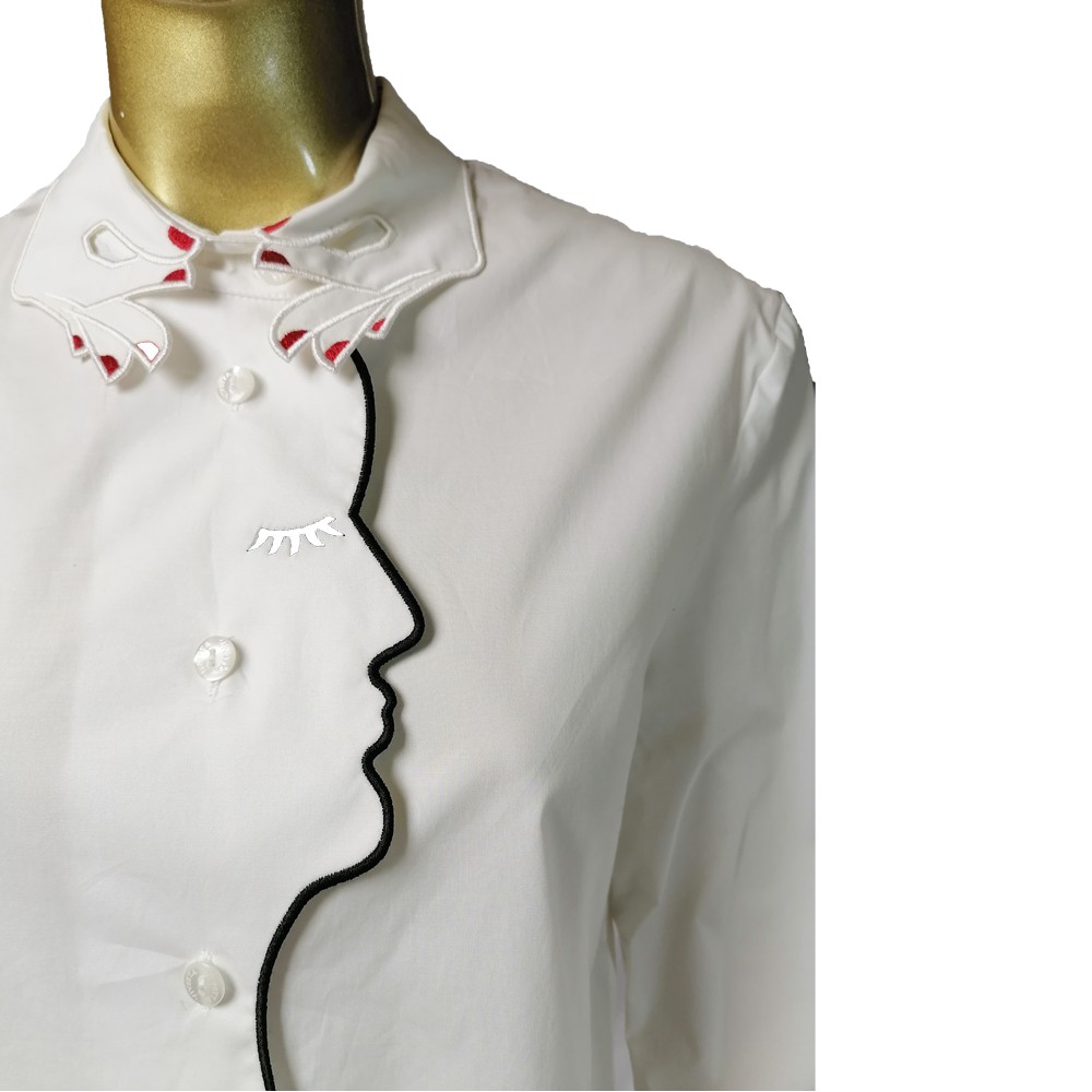 Ind: Moda Women L/S Collar Slim Shirt (42)