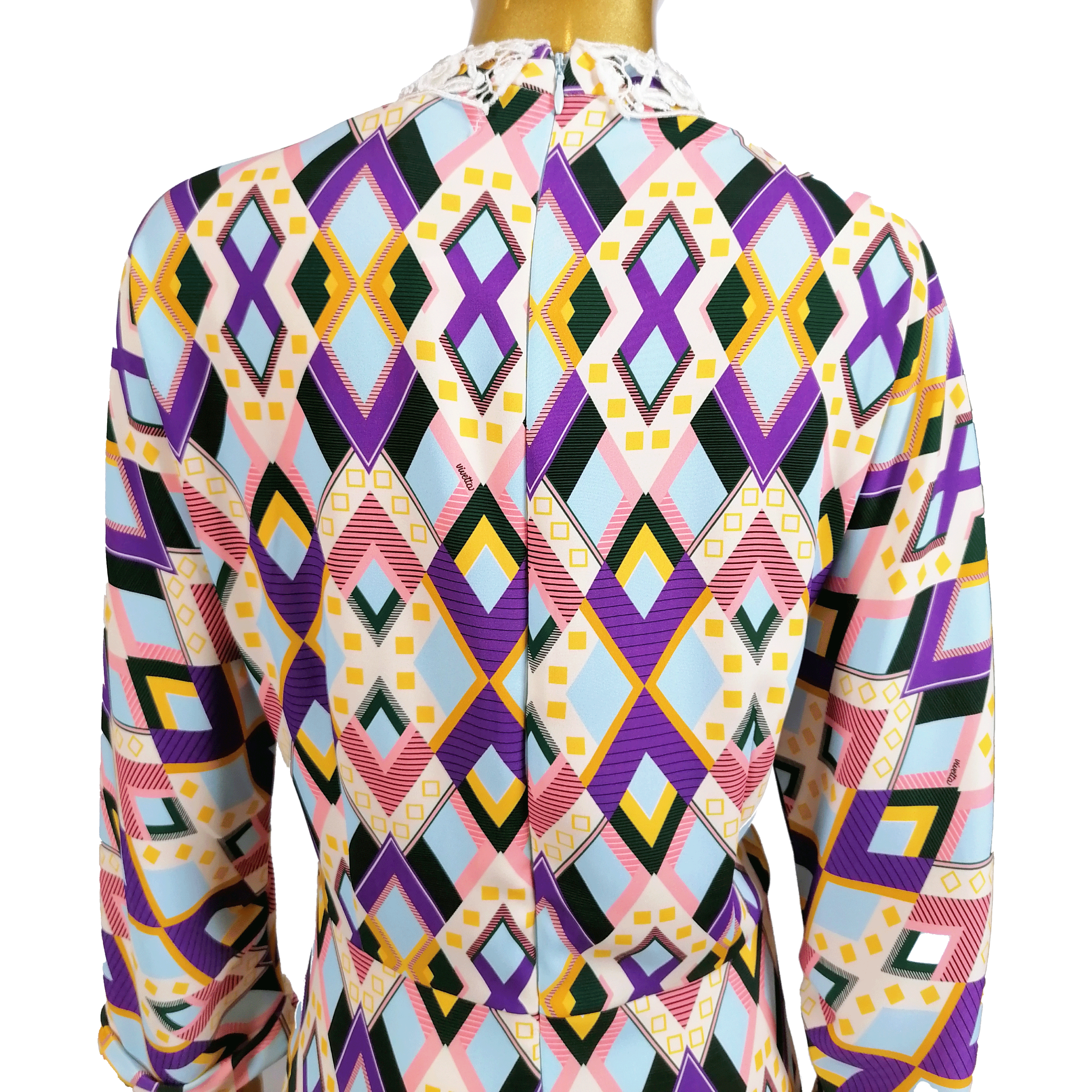 Ind: Moda Women L/S Dress with Pin-Tucks (44)