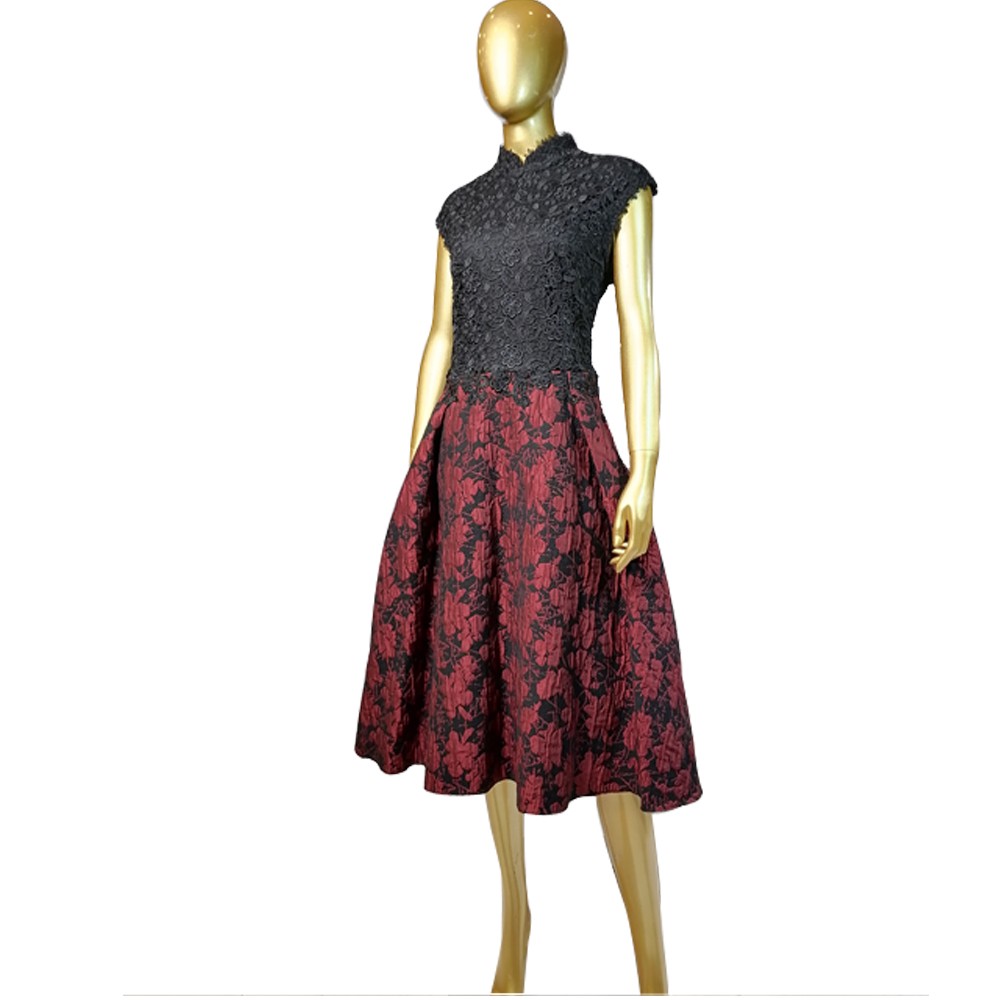 MODA DRESS ABITO 26 NERO/BORDO