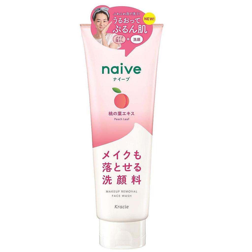 KRACIE NAIVE MAKEUP REMOVAL FACE WASH PEACH LEAF 200G