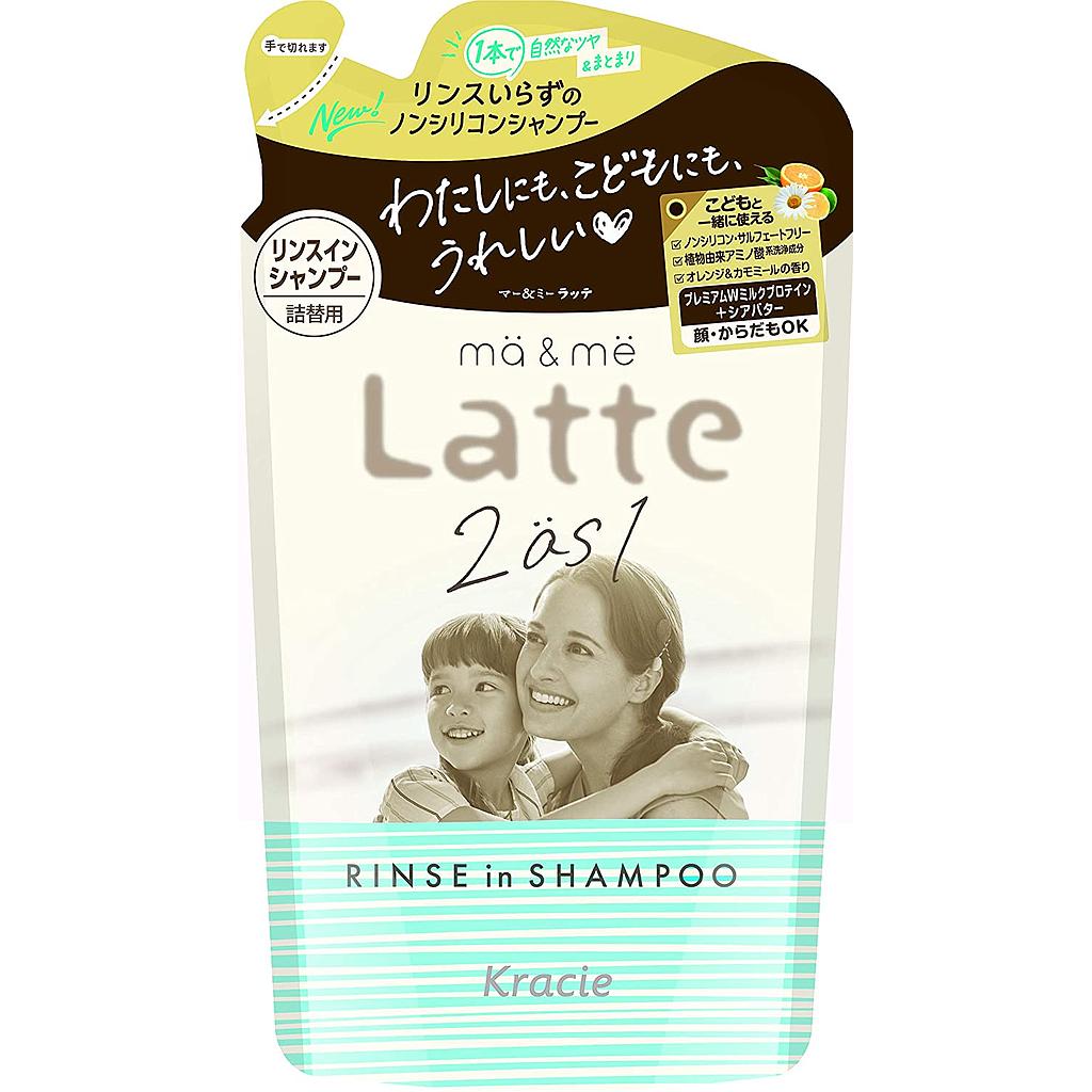 KRACIE MA &amp; ME LATTE RINSE IN SHAMPOO REFILL 360ml
