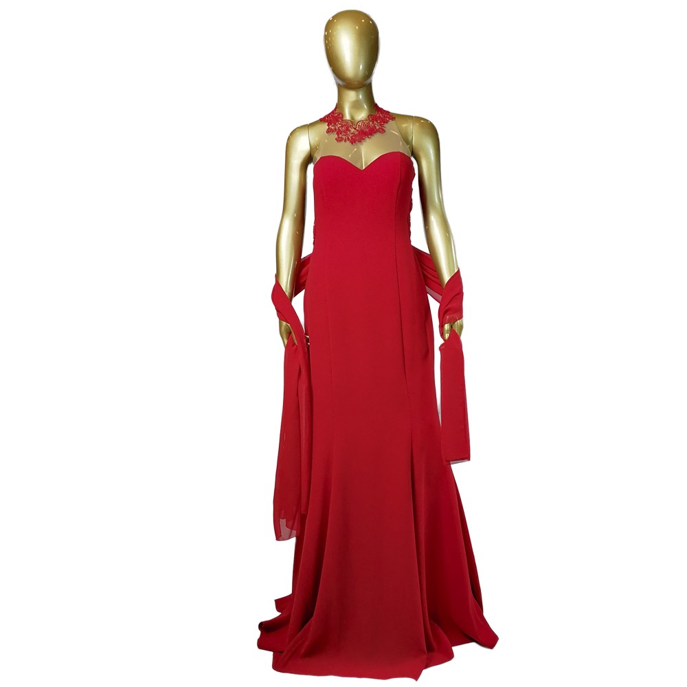 MODA DRESS ABITO+STOLA 4 ROSSO (42)