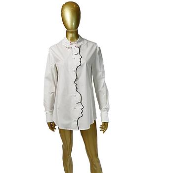 Ind: Moda Women L/S Collar Slim Shirt (42)